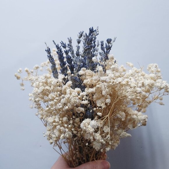 60g Dried Lavender & Baby Breath Bundles 100% Natural Bouquet Home Decor Wedding - Picture 5 of 13
